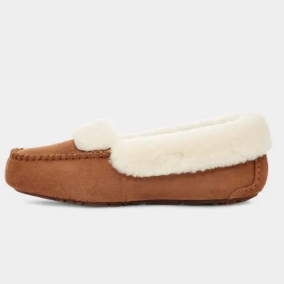 BNIB UGG Women Dakota Spill Seam Suede Shearling Lining Fur Chestnut Size 11 - Picture 4 of 15